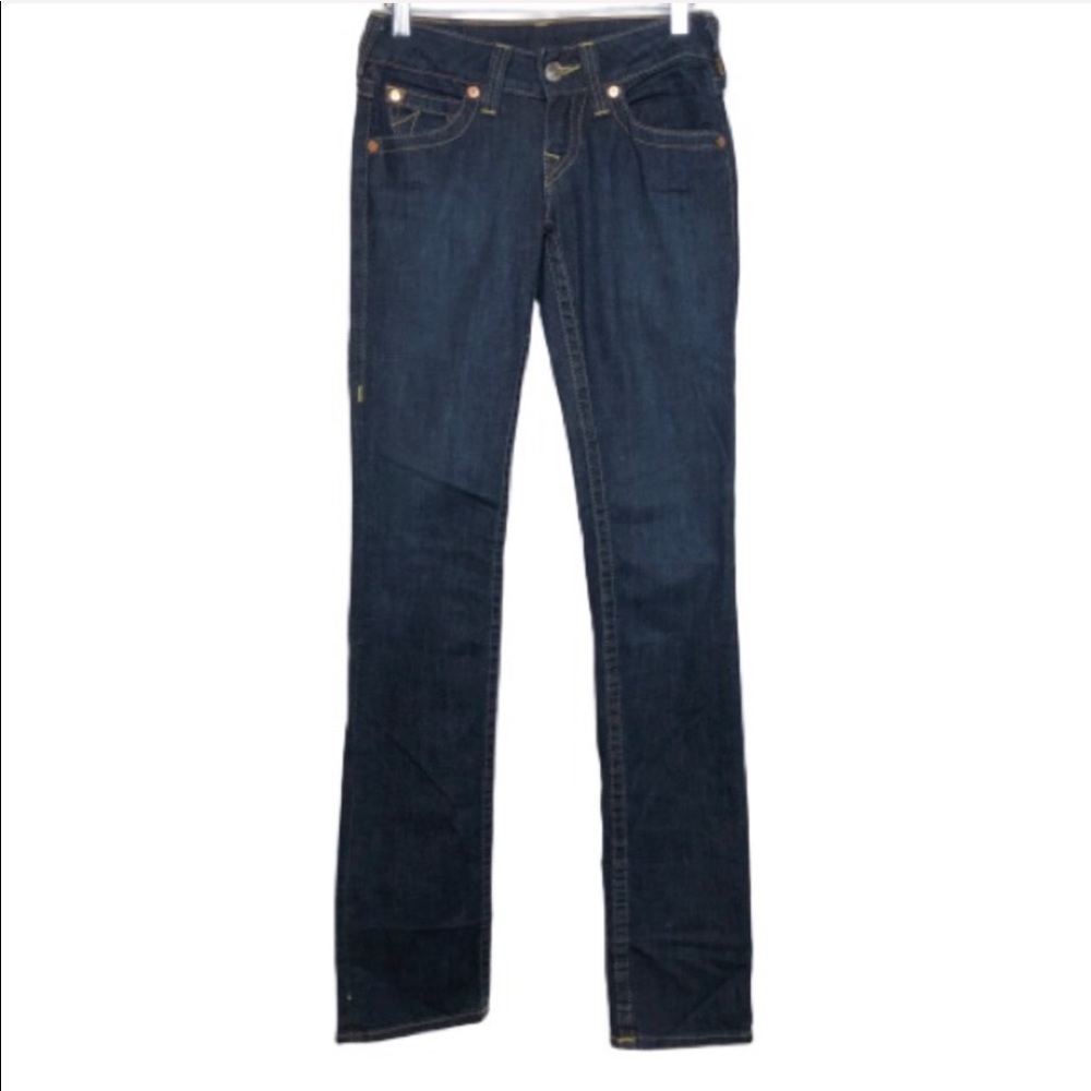 True Religion Straight Leg Denim Jeans Dark Wash